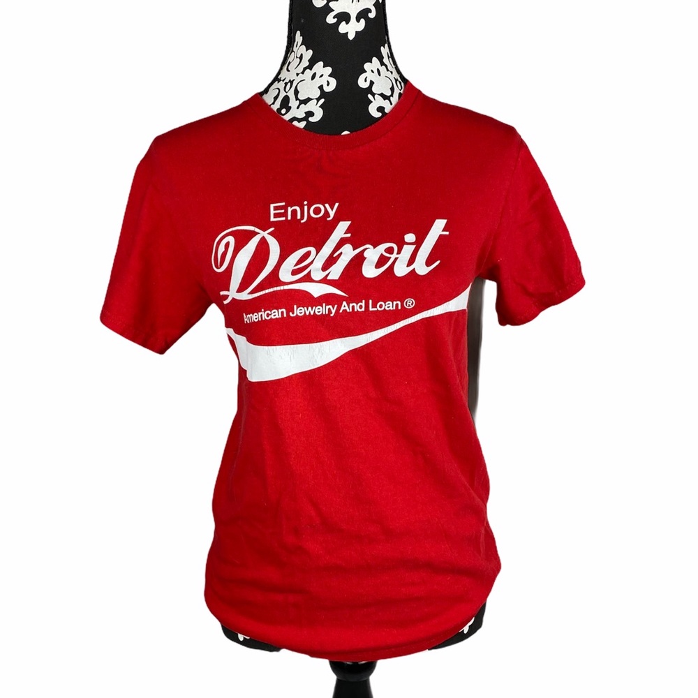 Vintage Detroit Shirt Coke Logo Red Graphic Tee